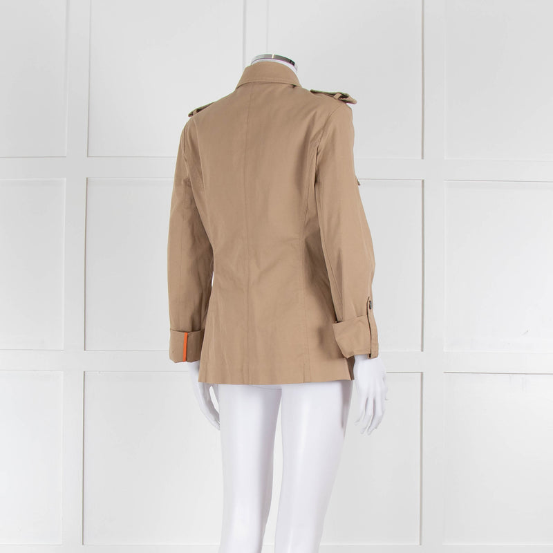 Pinko Safari Jacket with Wooden Jewelled Buttons