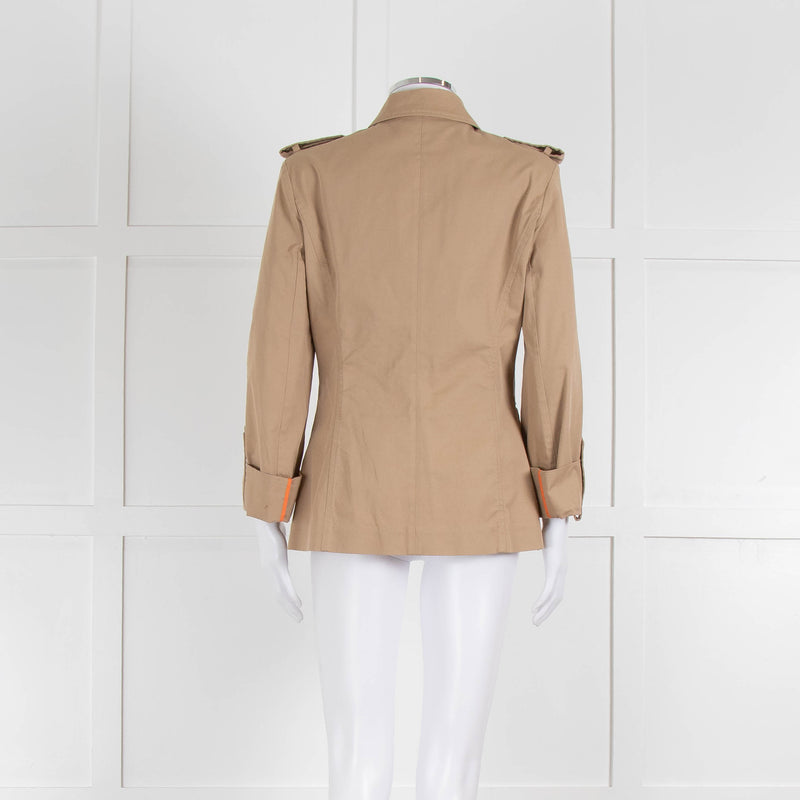 Pinko Safari Jacket with Wooden Jewelled Buttons