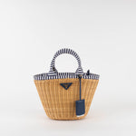 Prada Midollino Blue Wicker Crossbody Bag