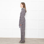 Stine Goya Light Grey Navy Copper Check Jersey Jumpsuit