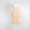 Joseph Light Peach Pleated Layer Sleeveless Dress