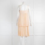 Joseph Light Peach Pleated Layer Sleeveless Dress