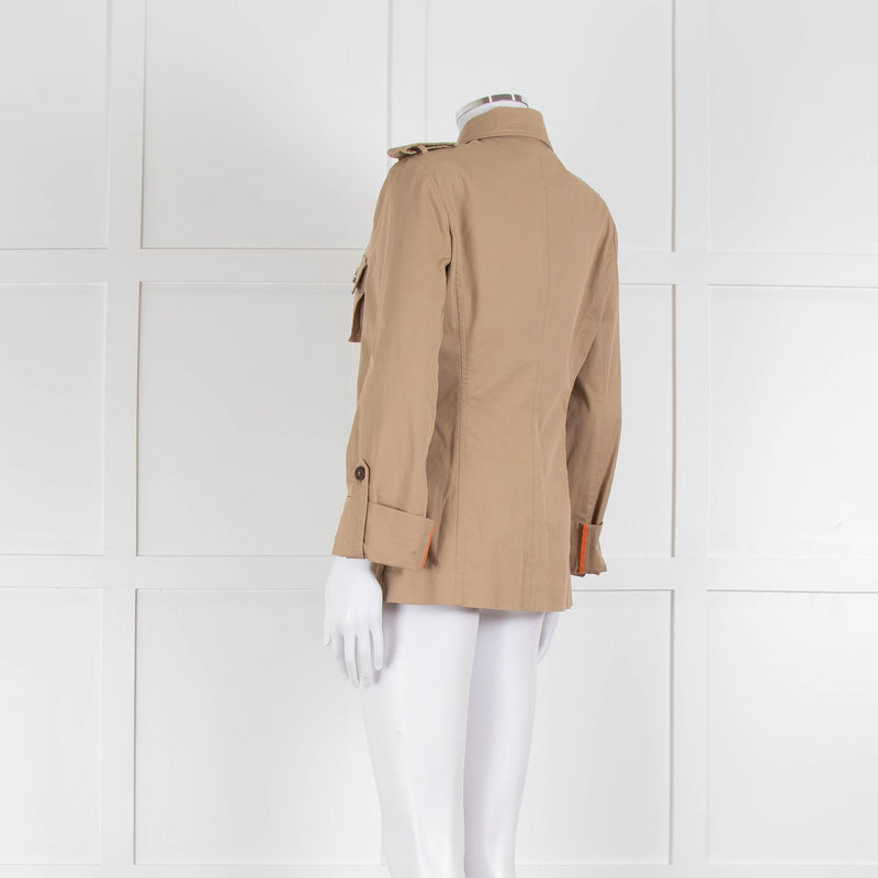 Pinko Safari Jacket with Wooden Jewelled Buttons