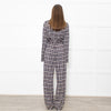 Stine Goya Light Grey Navy Copper Check Jersey Jumpsuit