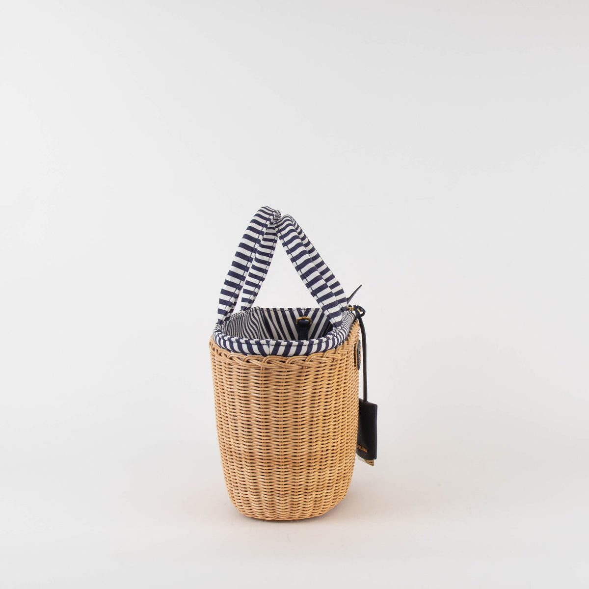 Prada Midollino Blue Wicker Crossbody Bag