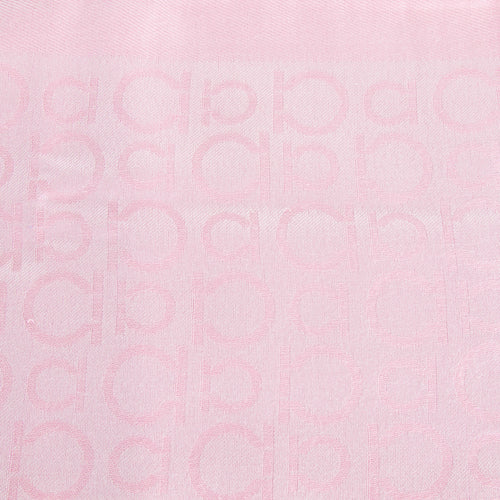 Salvatore Ferragamo Pale Pink Gancini Pattern Jaquard Scarf.