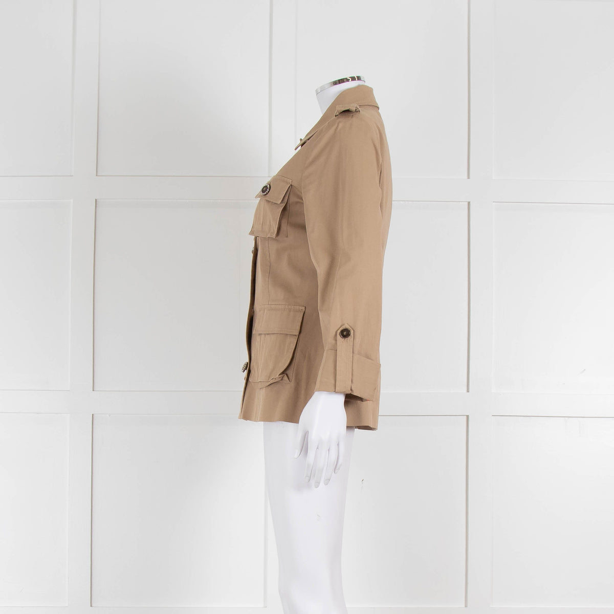 Pinko Safari Jacket with Wooden Jewelled Buttons