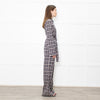 Stine Goya Light Grey Navy Copper Check Jersey Jumpsuit