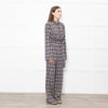 Stine Goya Light Grey Navy Copper Check Jersey Jumpsuit