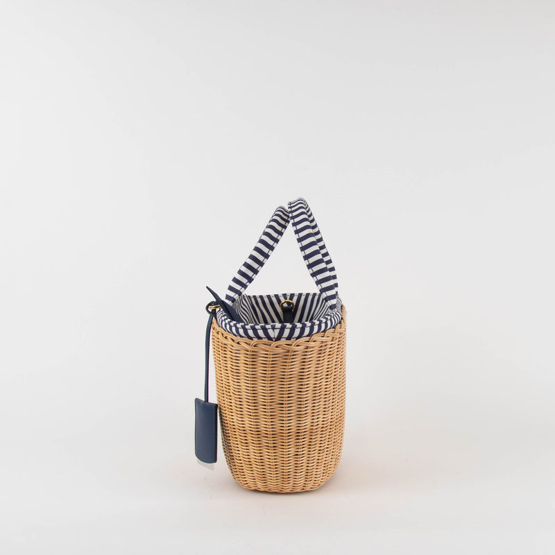 Prada Midollino Blue Wicker Crossbody Bag