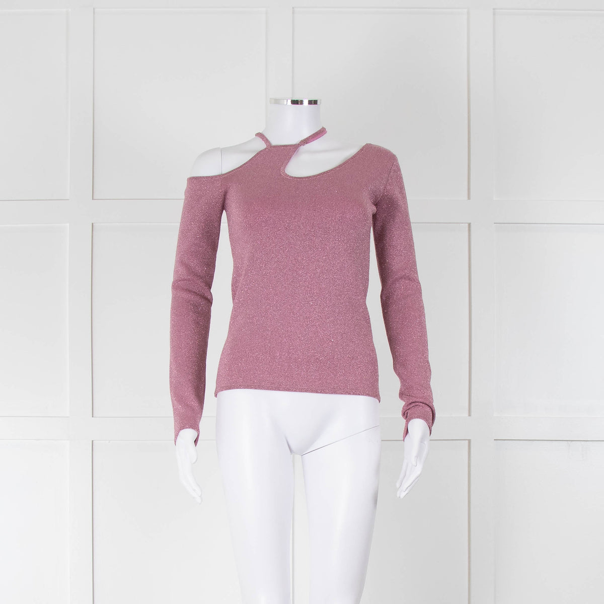 JW Anderson Pink Sparkle One Shoulder Top