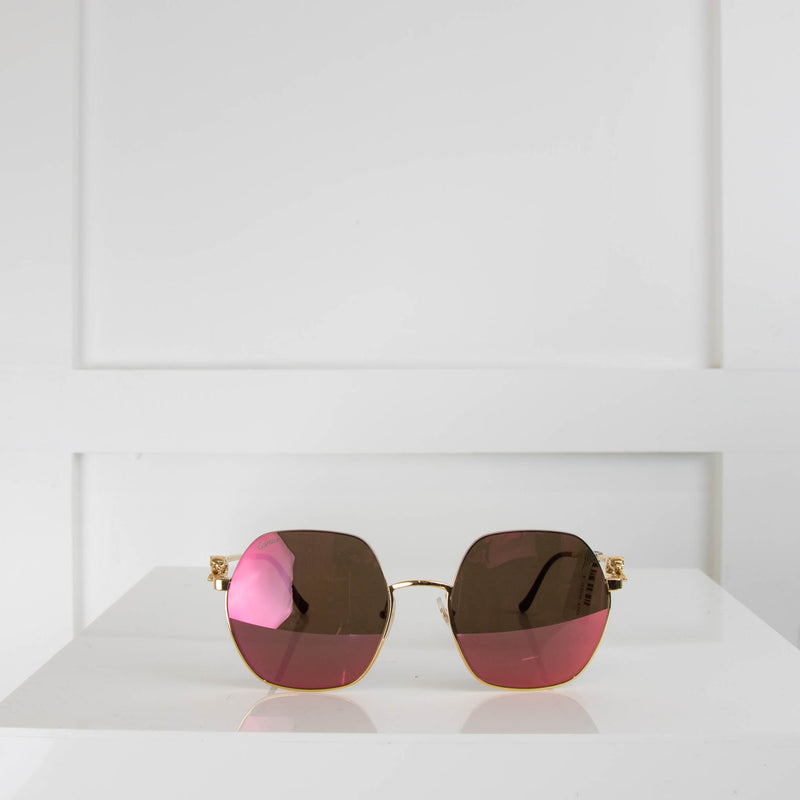 Cartier Gold Panthere De Cartier Sunglasses