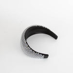 Prada Black Satin Crystal Embellished Headband