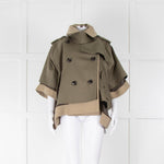 Sacai Khaki Beige Layered Short Trench Coat