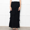 Reformation Black Frill Trim Maxi Skirt