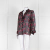 Paige Brown, Pink and Blue Frill Front Sheer Blouse