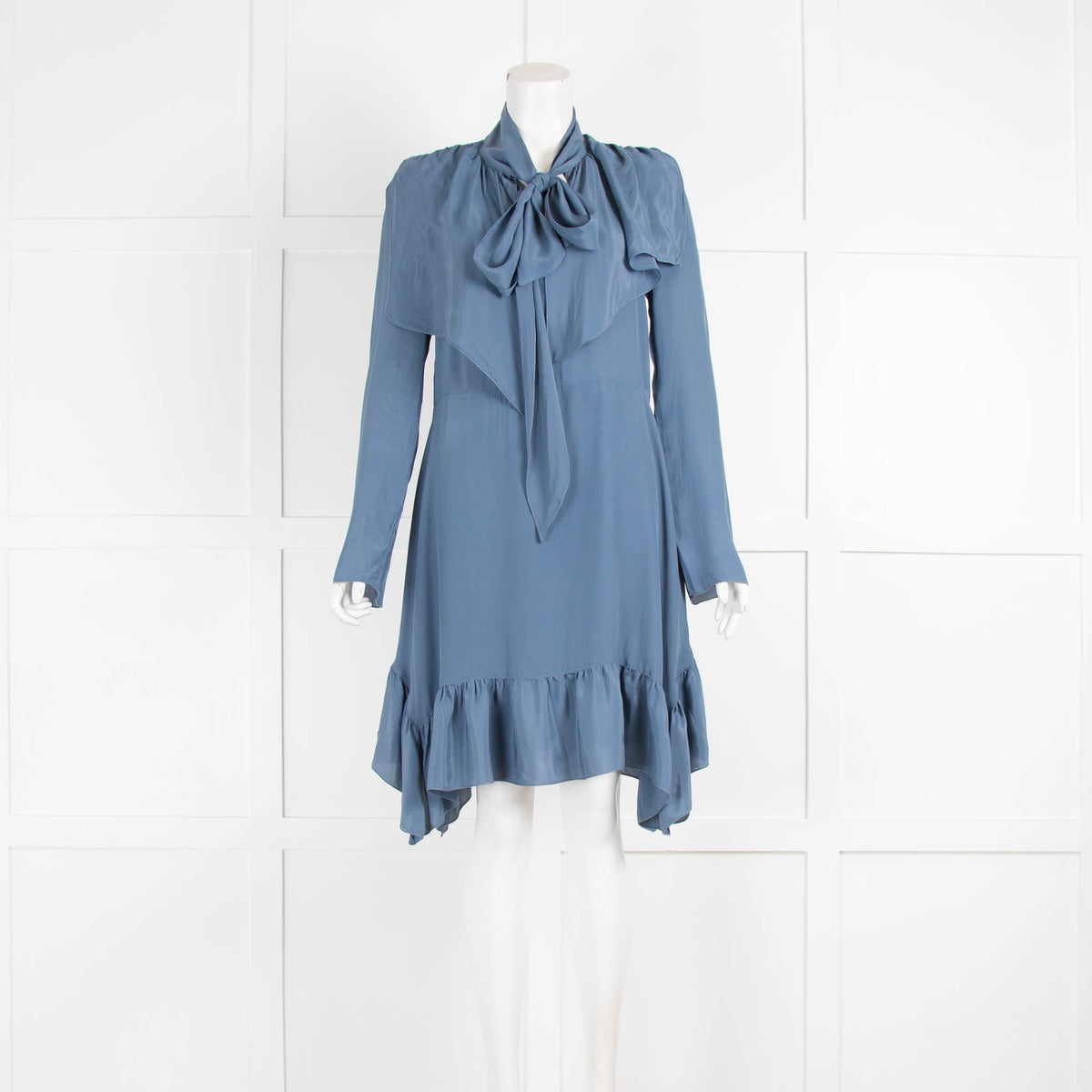 See by Chloe Dusty Blue Frilled Mini Dress