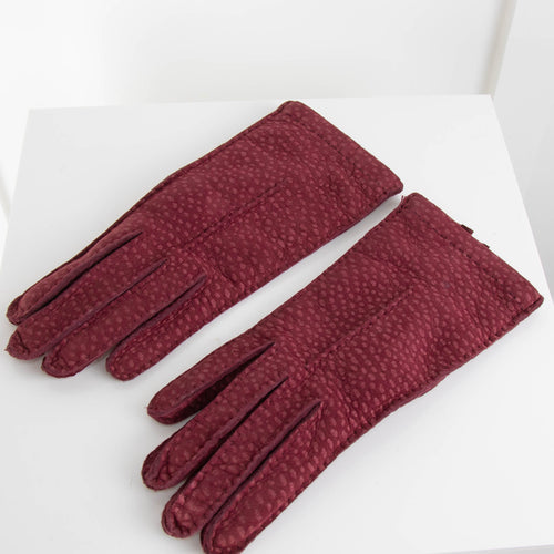 No Brand Burgundy Textured Gloves