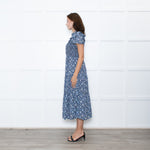 Cefinn Black Blue Floral Tiered Dress