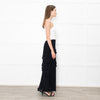 Reformation Black Frill Trim Maxi Skirt