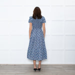 Cefinn Black Blue Floral Tiered Dress