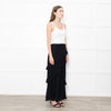 Reformation Black Frill Trim Maxi Skirt