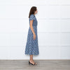 Cefinn Black Blue Floral Tiered Dress