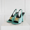 Versace Turquoise Medusa-Plaque Heeled Slingbacks Shoes