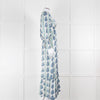 Neve & Noor Sophia Satin Blue and Green Floral Maxi Dress
