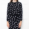 Carolina Herrera Black White Dot Stretchy Cropped Sweater