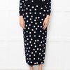 Carolina Herrera Black White Dot Pencil Midi Skirt