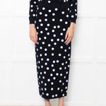 Carolina Herrera Black White Dot Pencil Midi Skirt