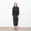 Carolina Herrera Black White Dot Stretchy Cropped Sweater