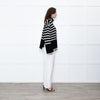 Toteme Black Cream Striped Oversized Rollneck Jumper