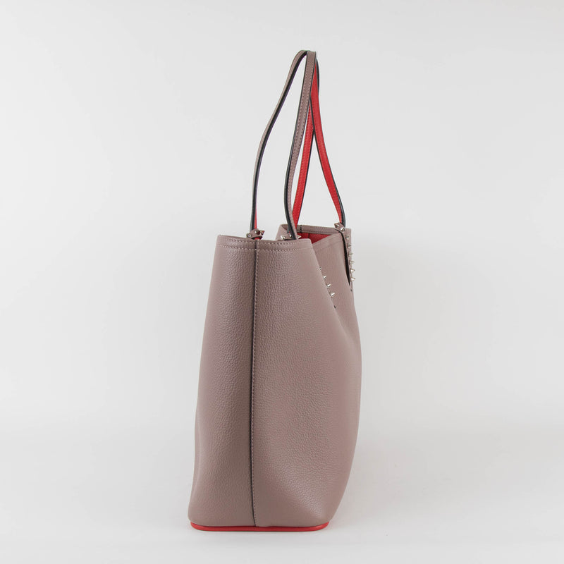 Christian Louboutin Taupe Cabata Studded Tote with Pouch