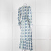 Neve & Noor Sophia Satin Blue and Green Floral Maxi Dress