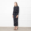 Carolina Herrera Black White Dot Stretchy Cropped Sweater