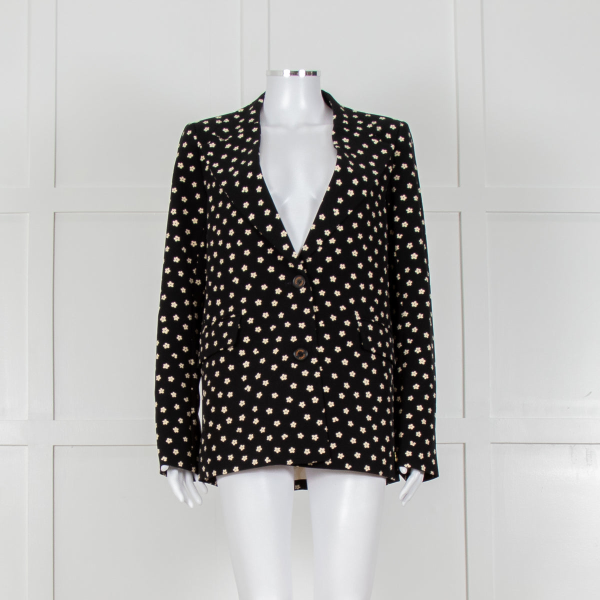 Fabienne Chapot Black Cream Daisy Print Blazer
