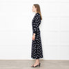 Carolina Herrera Black White Dot Stretchy Cropped Sweater
