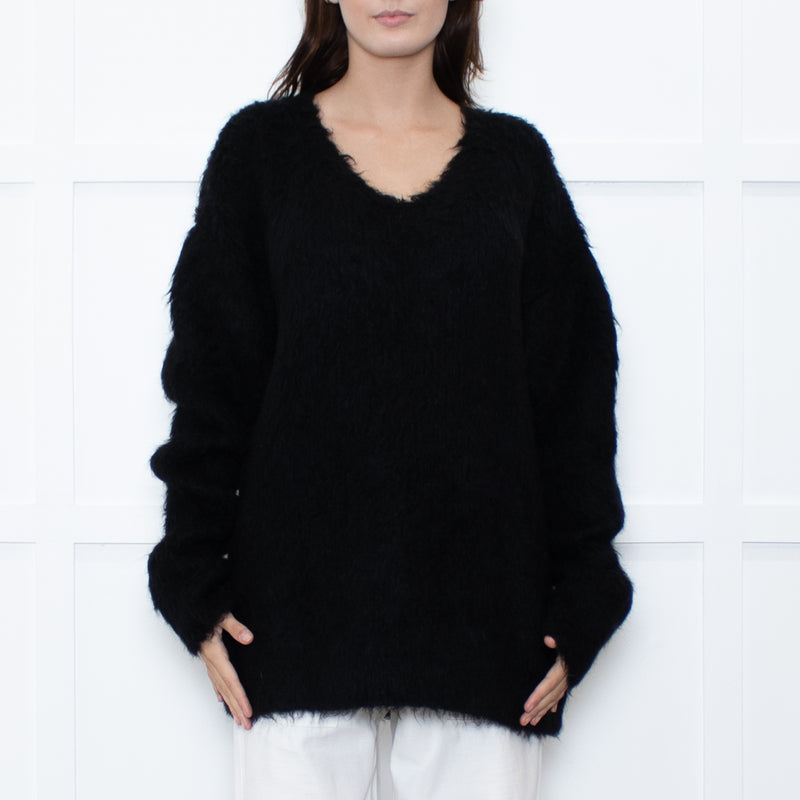 Raey Black Heavy Knit Crewneck Jumper