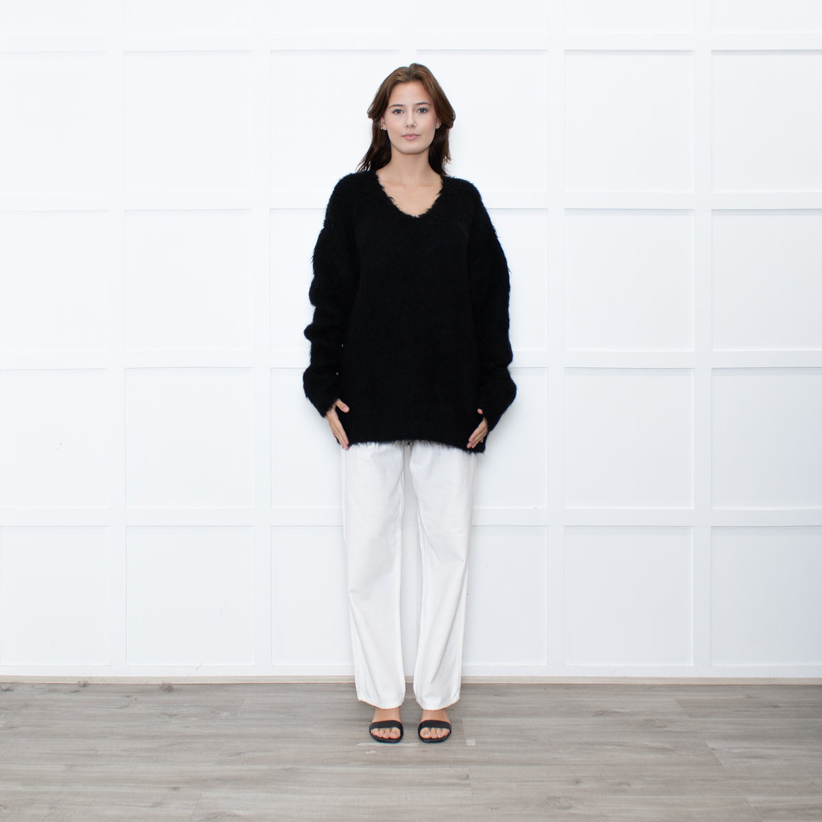 Raey Black Heavy Knit Crewneck Jumper