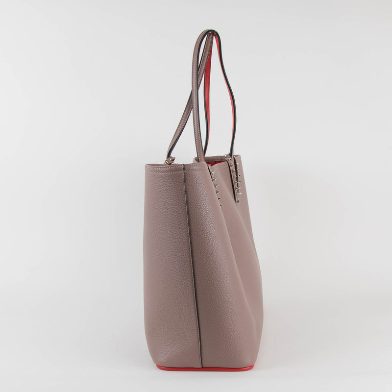 Christian Louboutin Taupe Cabata Studded Tote with Pouch