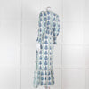Neve & Noor Sophia Satin Blue and Green Floral Maxi Dress