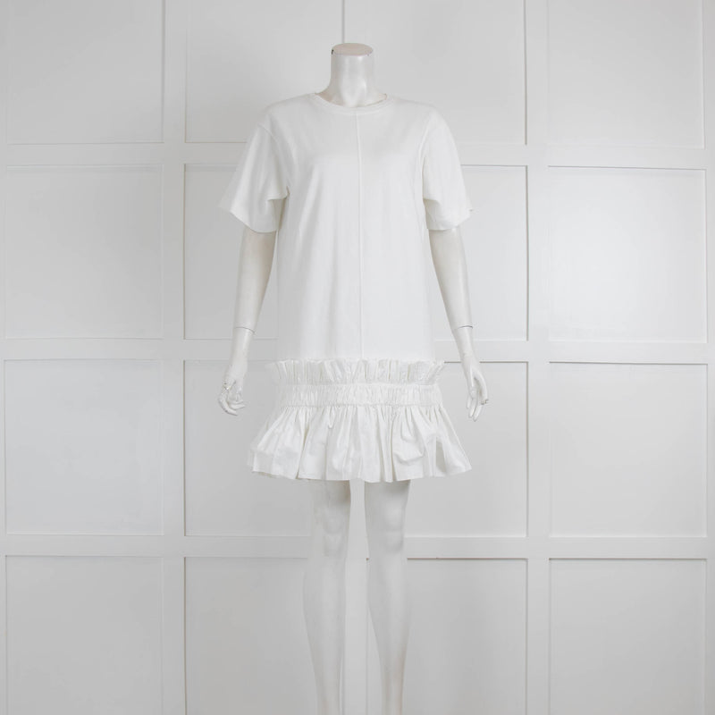 See By Chloe Ruched Cotton Hem T-shirt Dress