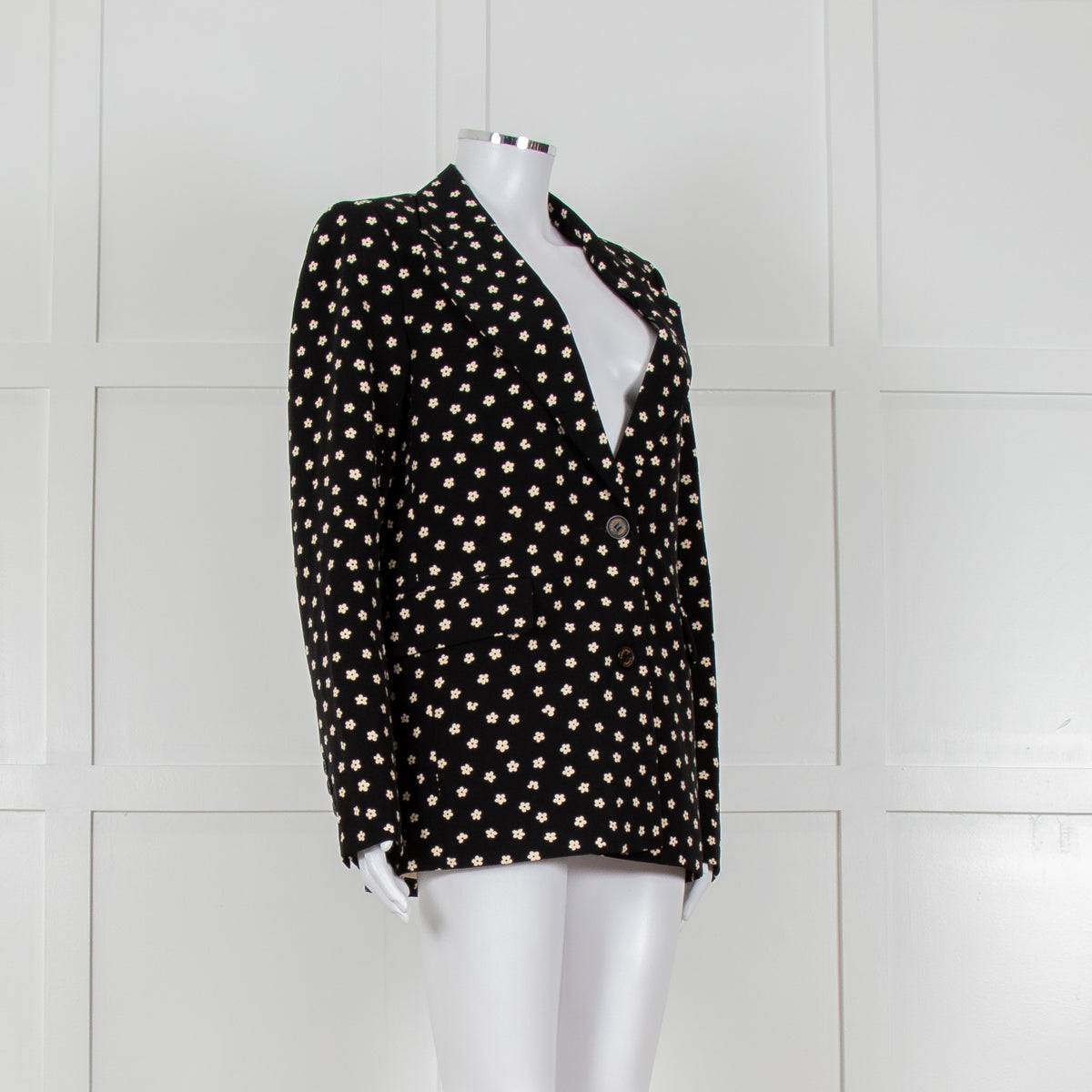 Fabienne Chapot Black Cream Daisy Print Blazer