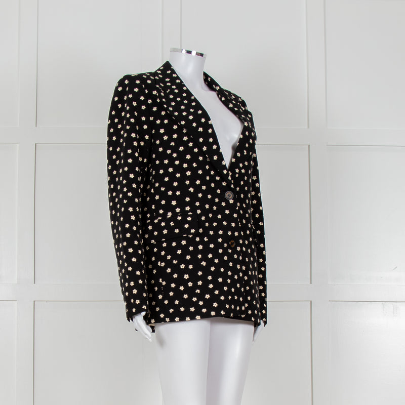 Fabienne Chapot Black Cream Daisy Print Blazer