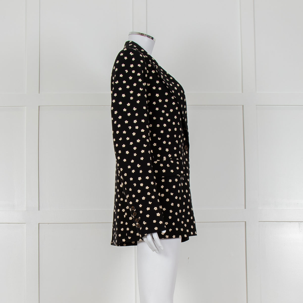 Fabienne Chapot Black Cream Daisy Print Blazer