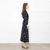 Carolina Herrera Black White Dot Stretchy Cropped Sweater