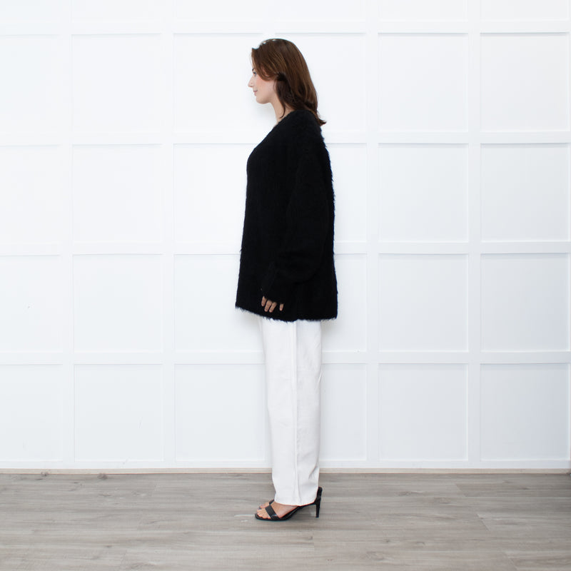 Raey Black Heavy Knit Crewneck Jumper