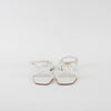 Gianvito Rossi White Leather Knot Flat Sandals
